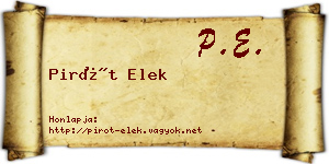 Pirót Elek névjegykártya